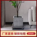 北欧正方形水泥花箱特大号落地盆景透气花盆绿植户外庭院创意简约