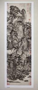 王蒙青卞隐居图写意山水画复古真迹书画艺术微喷复制临摹装饰国画