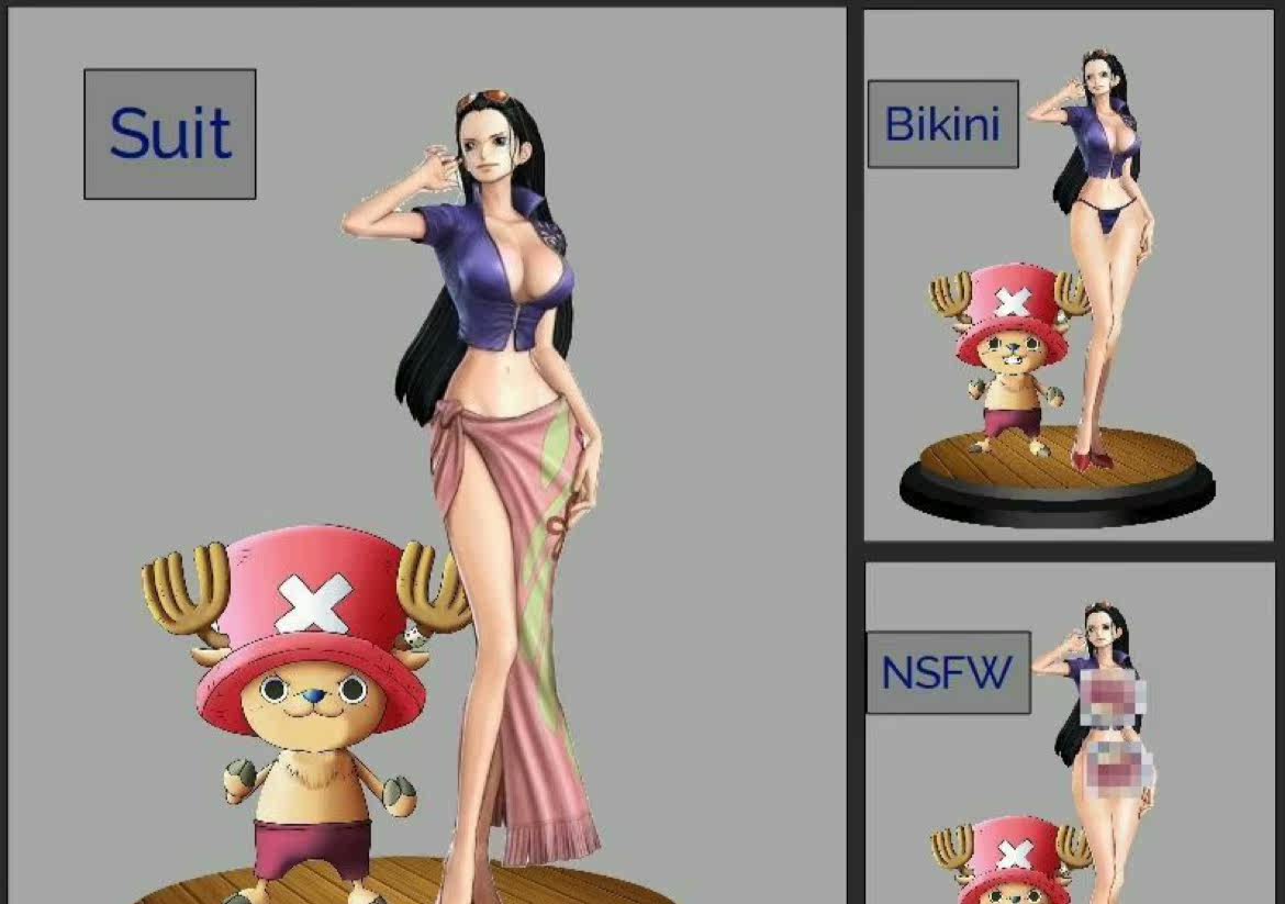 海贼王  罗宾和乔巴3d打印模型,stl文件格式