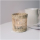 北欧小圆玻璃蜡烛托草编手作莎草氛围桌面装 饰烛台置物杯浪漫茶灯