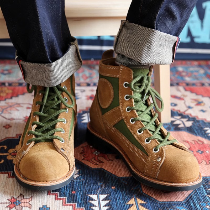 老式复古65伞兵靴男固特异工装鞋