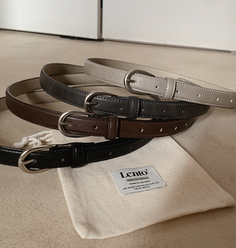 Slowand韩国官网自制女装代购22秋 LENTO简约高级感纯色百搭腰带