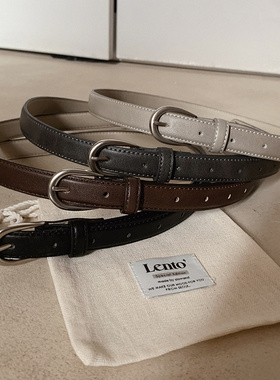 Slowand韩国官网自制女装代购22秋 LENTO简约高级感纯色百搭腰带