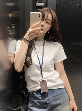 Slowand韩国官网自制女装代购23夏简约基础百搭圆领短袖打底T恤