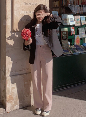 Slowand韩国官网女装代购23春 时尚流行少女感显腿长高腰休闲裤