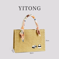 09 кремовый + шелковый шарф + шелковый шарф панда случайный