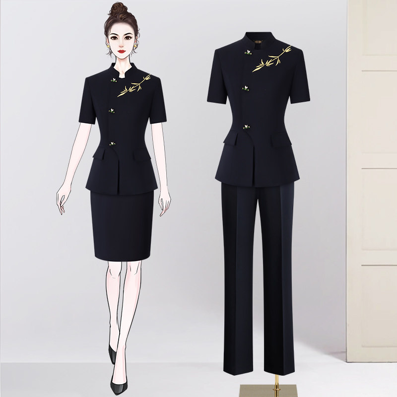 2026夏季新中式职业套装女工作服图片