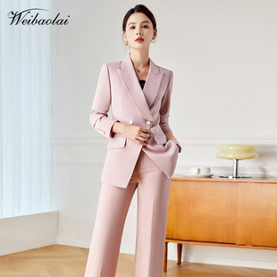 休闲西装套装女韩版秋冬季时尚气质面试阔腿裤正装休闲职场通勤女