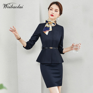 气质正装 职业套装 时尚 薄款 珠宝店工作服女售楼部工服女高端 女秋季