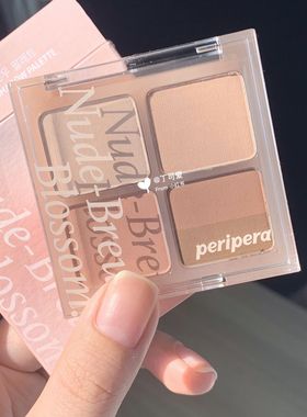 低饱和藕粉棕 韩国新品Peripera菲丽菲拉Nude Brew四色眼影盘#07