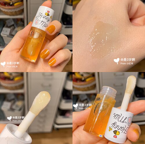 韩国奥普APIEU蜂蜜牛奶honeymilk唇部护理无色唇油 蜜桃味新款