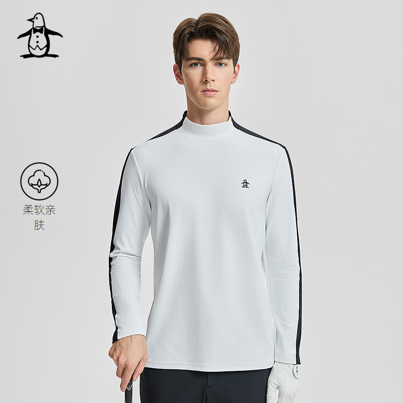 【裸感亲肤】Munsingwear万星威高尔夫秋冬男士撞色长袖打底衫T恤
