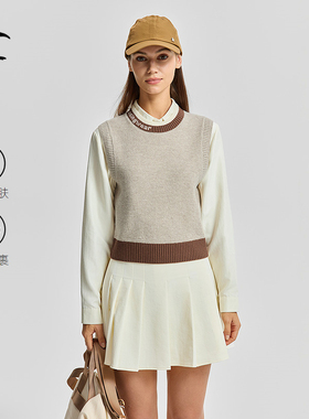 【澳洲细毛羊毛】Munsingwear万星威休闲秋冬女士无袖圆领马甲