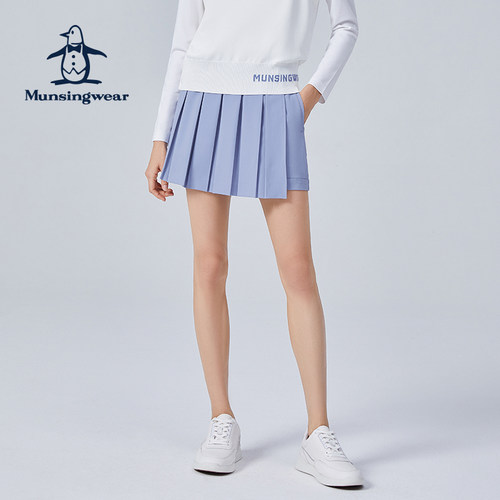 王楚然同款万星威高尔夫女士夏季运动百褶裙裤一体假两件短裤
