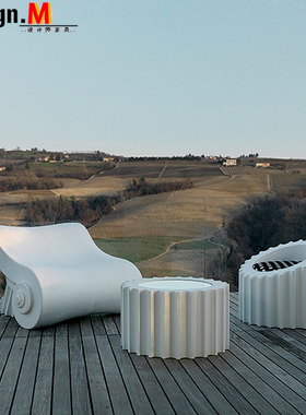 欧式Capitello 玻璃钢罗马柱扶手椅工业风齿轮异形古典茶几 矮凳