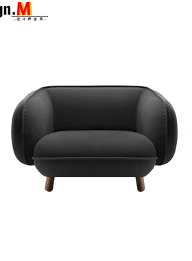 创意basset seater sofa极简羊绒布高弹海绵巴塞特原木多人位沙发