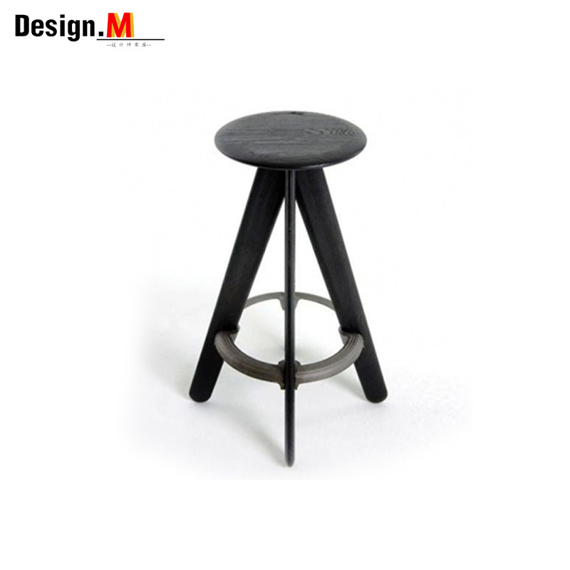 Design.M高端定制设计师家具水曲柳实木烤漆原木咖啡厅酒吧椅凳