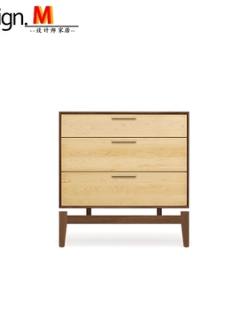 Design.M北欧实木 设计师家具 copeland  nightstand/三抽床头柜