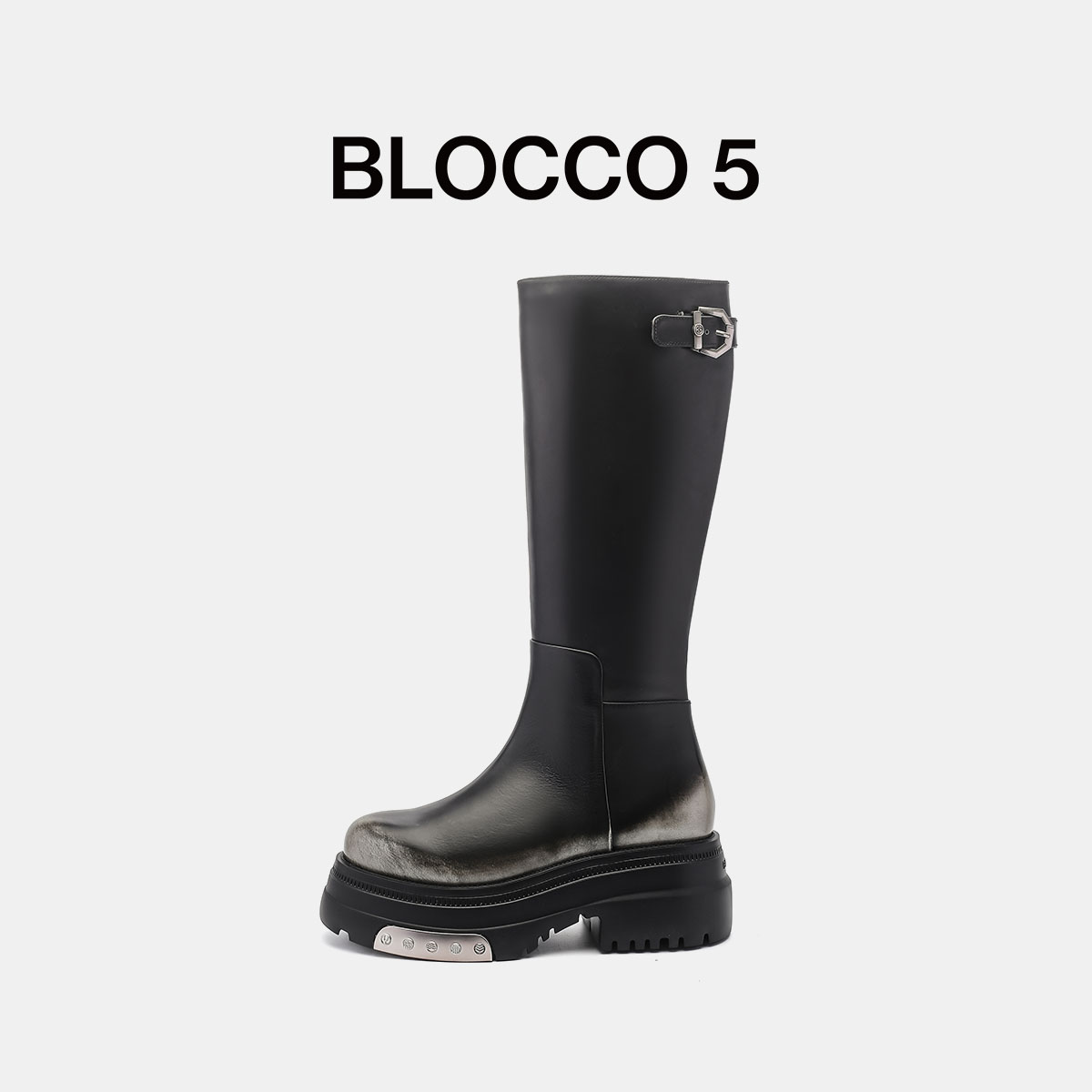 鞠婧祎同款BLOCCO5厚底增高骑士