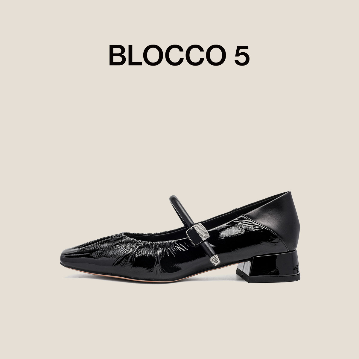BLOCCO5女鞋2025年春夏新品复古经典低跟玛丽珍单鞋商场同款
