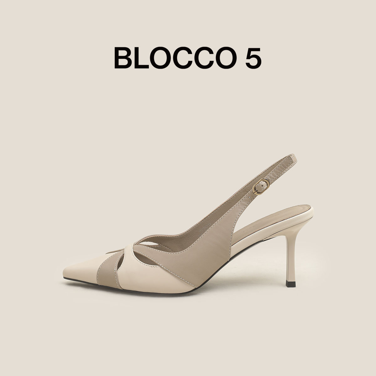 BLOCCO5尖头交叉袢带高跟鞋