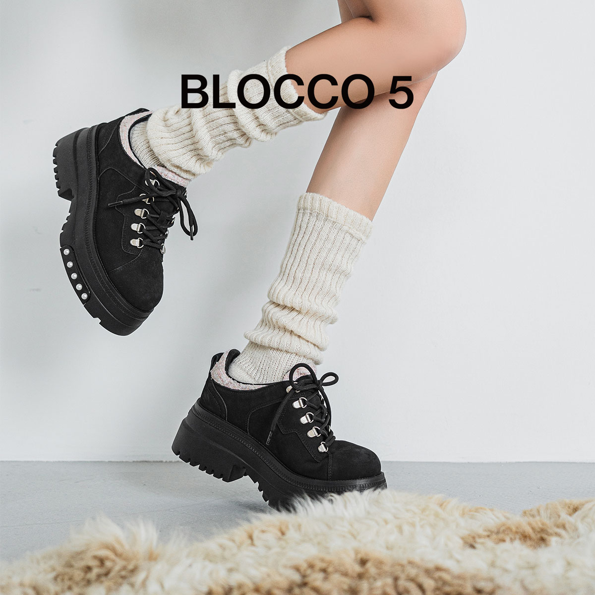 BLOCCO524秋冬厚底增高工装靴