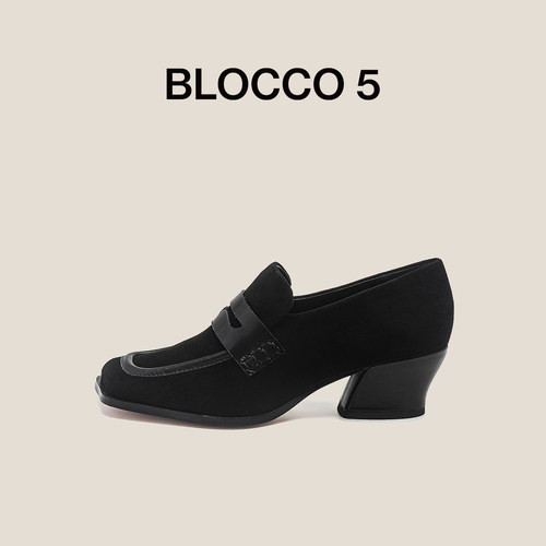 BLOCCO5女鞋2025年秋冬新品经典时尚通勤复古高跟单鞋商场同款