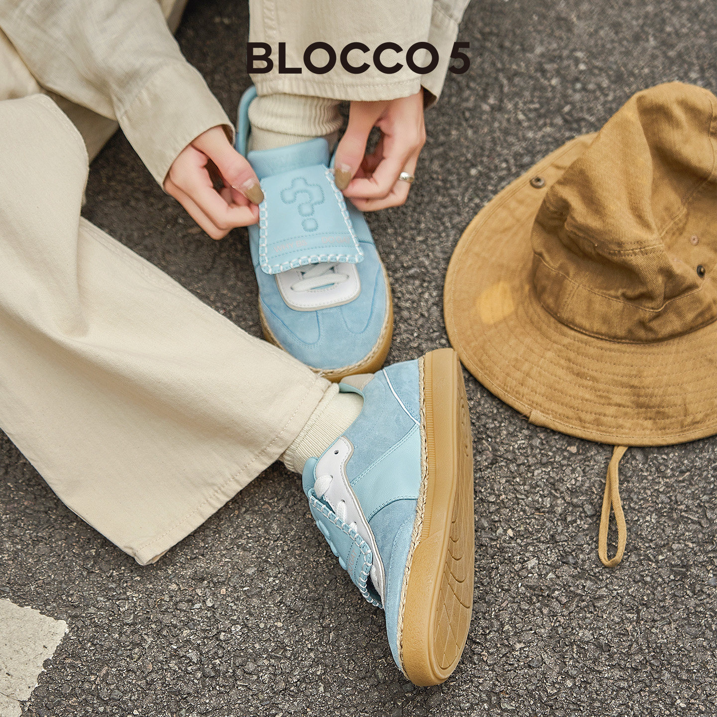 【周翊然 毕雯珺同款】BLOCCO5问号德训鞋翻盖鞋舌休闲鞋男女同款 - 实物图