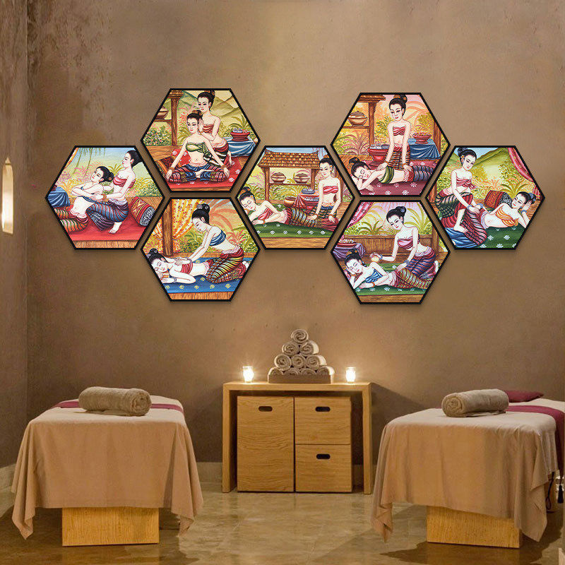 泰式装饰画壁画养生异域店按摩泰国馆东南亚挂画民族风情瑜伽SPA