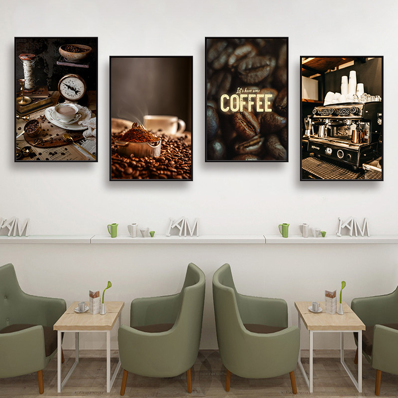海报奶茶文化coffee摆画元素挂画装饰店咖啡咖啡豆主题厅创意壁画