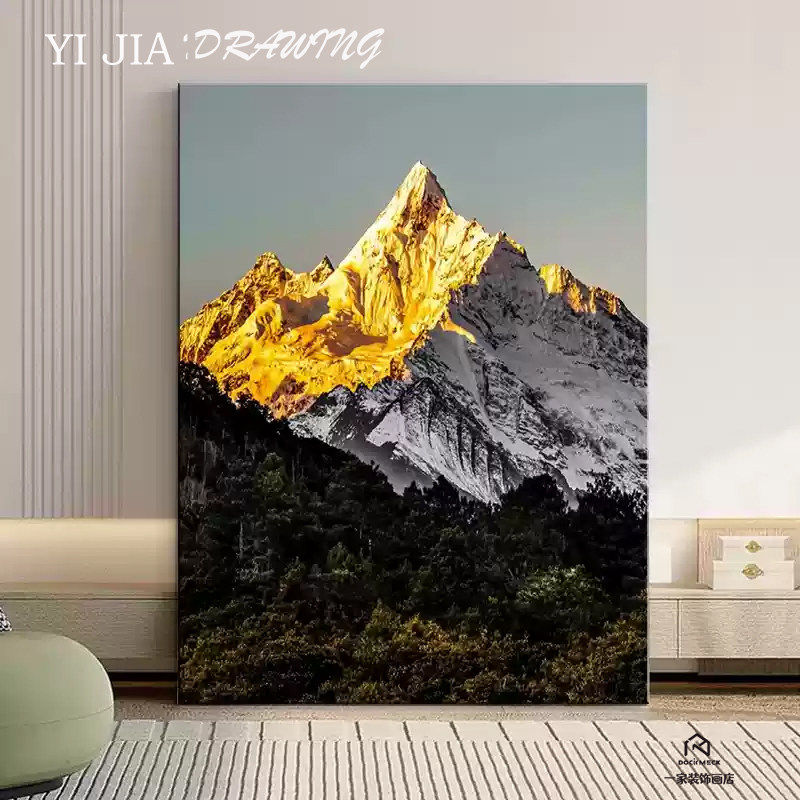 日照金山玄关装饰画客厅沙发背景墙落地壁画走廊入户山水风景挂画