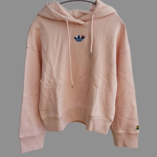 Adidas阿迪达斯粉色hello kitty连帽卫衣女宽松运动休闲套头衫