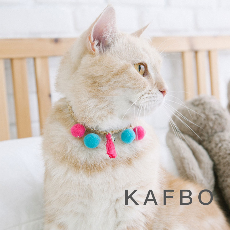 kafbo 进口pomko手工猫咪项链可爱轻盈亲肤可调节宠物幼猫犬配饰