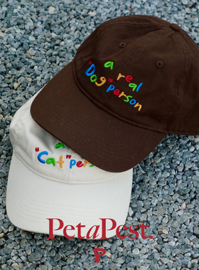 PetaPest. 2024年新款时尚百搭彩色刺绣Slogan两色可选宠物鸭舌帽