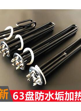 63mm盘黑色防水垢电热开水器热水器加热管220V/380V 3 6 9 12KW