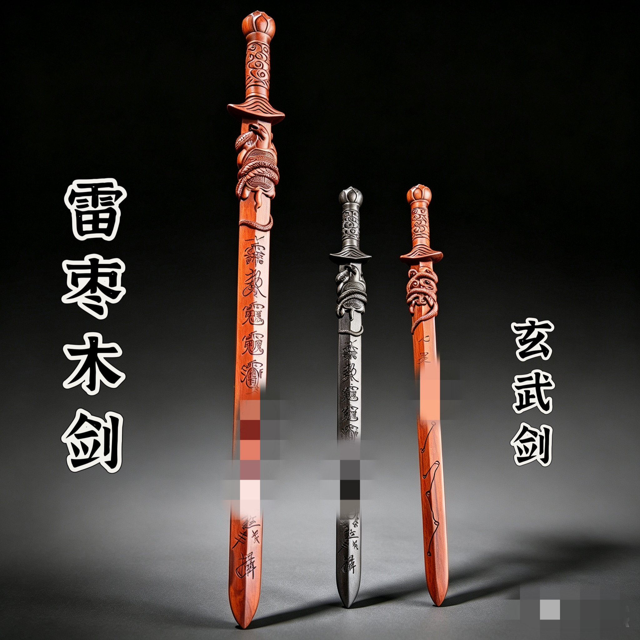 道家用品雷击枣木剑七星剑玄武法剑七星真武剑一体雕刻北极玄武剑