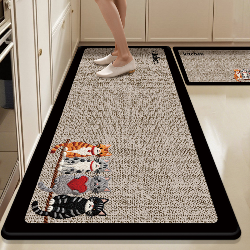 厨房地垫防滑防油可擦免洗吸水吸油防水脚垫2025新款高端地毯垫子