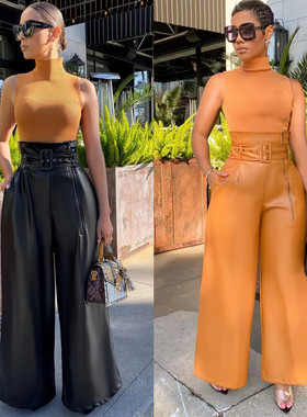 lus big size woman pants girl trousers women Leather pants