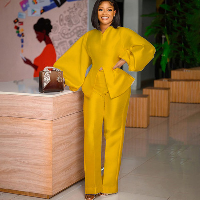 Casual Two Piece Tracksuits Top Long Pants Set Women's Wear