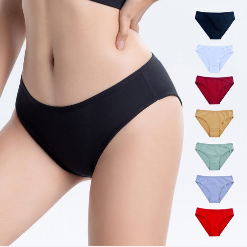 6Pack Women's Sexy Underwear -Lace Band Cotton Thong Pan