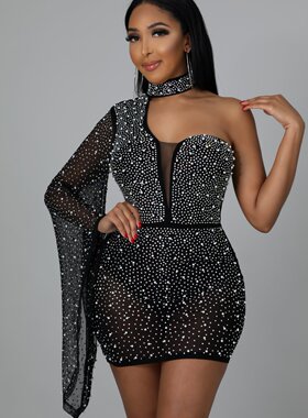 sexy party dress for women mesh night club short mini dress