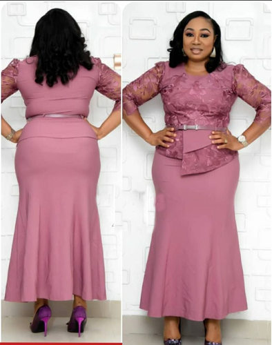 African women plus size lace long dress xl-5xl fat dress2024