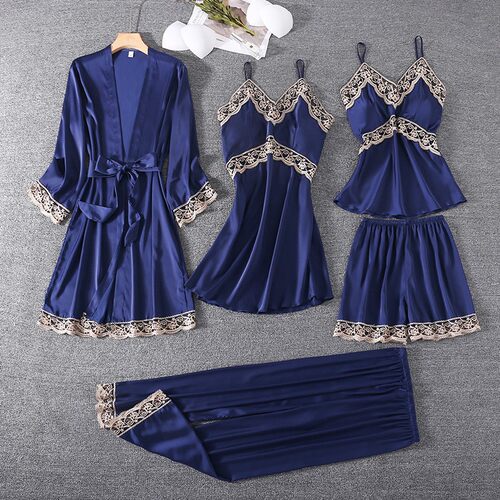 Five piece pajama set, women's plus size sexy home outfit女