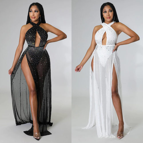 Women Plus Size Dress Maxi Sequin Long Sleeve Party Dresses