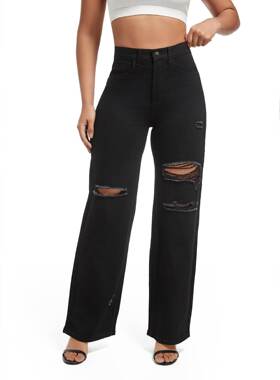 plus size jeans for women long pants lady trousers black 2xl