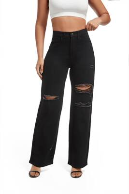 plus size jeans for women long pants lady trousers black 2xl