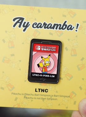 LTNC自制 恶搞辛普森巴仔皮卡丘胸针NS游戏卡徽章switch周边潮pin