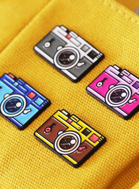 LTNC自制 莱卡M3复古相机胸针 彩色卡通可爱相机徽章 ins潮流饰品