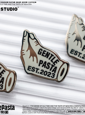 LTNC x 黑手制面 意大利手势徽章 搞笑拿捏胸针夜光配饰 百搭挂件