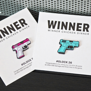 手枪徽章 吃鸡周边百搭潮pin LTNC自制 GLOCK26克洛格G26胸针